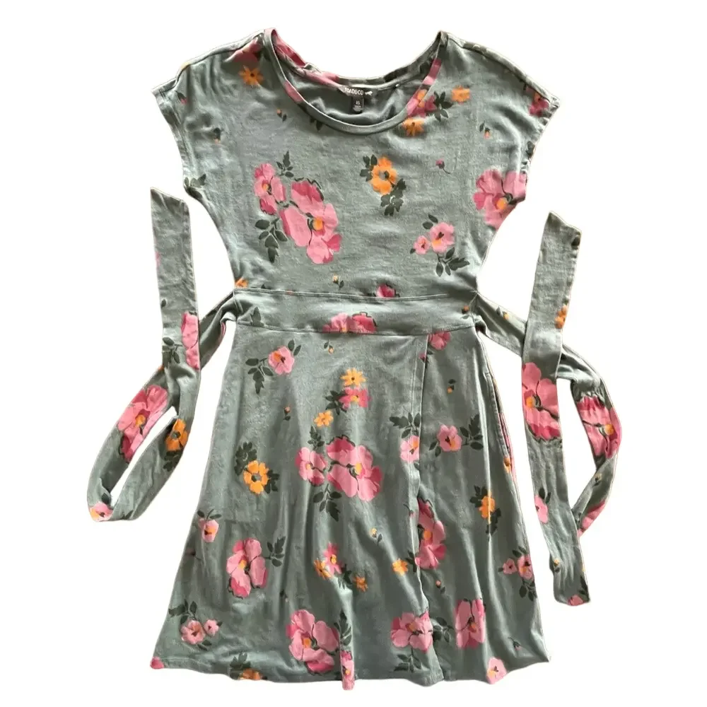 Toad and Co Floral Green Faux Wrap with Tie Waist Dress Size XS - Picture 11 of 15